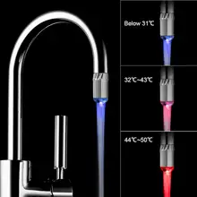 3 Colors Changing Glow LED Light Faucet Aerator Kitchen Sink Water Stream Faucet Bathroom Basin faucet Mixer Tap Adapter