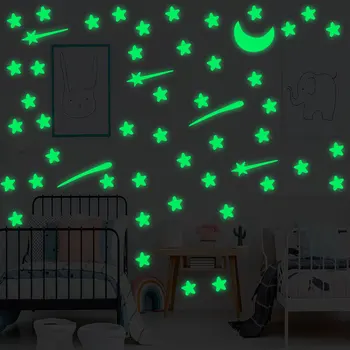 

1set Glow In The Dark Sticker Toys Luminous Star Moon Meteor DIY Phosphorescent Wall Stickers for Baby Bedroom Home Wall Decor