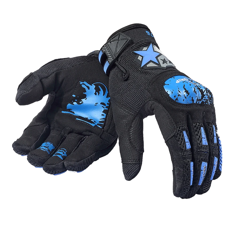 DUHAN мотоциклетные перчатки с сенсорным экраном Guantes Moto перчатки для мотокросса Guanti дышащие гоночные Мотоциклетные Перчатки - Цвет: DS-76 Blue