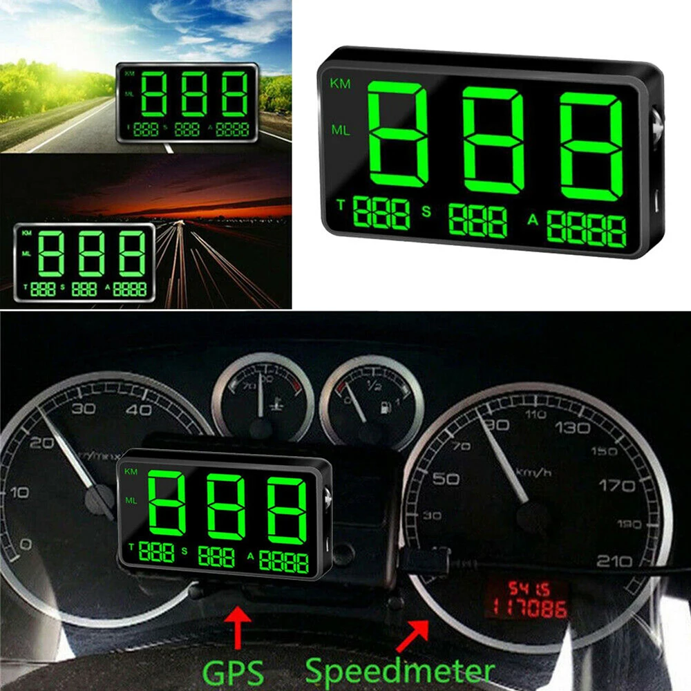 

GPS Speedometer Digital Car C80 Altitude Speed Display MPH KM/h Over Speeding Alarm System For Motorcycle Universal Car