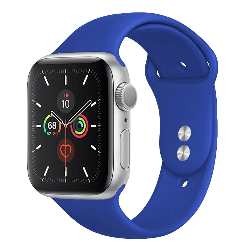 royal blue Ремешок для Apple Watch 38 мм 42 мм iWatch 4 ремешок 44 мм 40 мм спортивный силиконовый ремень браслет correa Apple watch 5 4 3 2 аксессуары - Цвет ремешка: royal blue