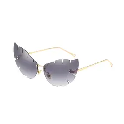 Винтажные женские мужские солнцезащитные очки с листьями, роскошные нестандартные металлические солнцезащитные очки в стиле ретро