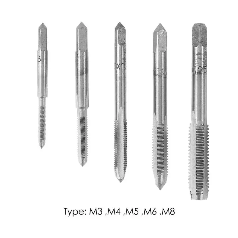 5 шт. с покрытием ручной кран штампы головка для дрели краны M3 M4 M5 M6 M8 спираль резьба Метрическая вилка кран штампы