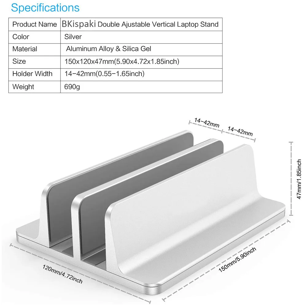 duplo espaço titular metal vertical mesa portátil