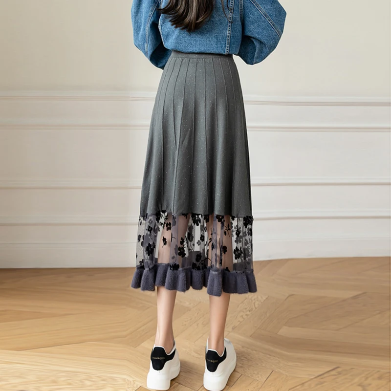 м Streetwear ܿ Ʈ ĿƮ    㸮 ̽ ޽ ġ ũ  ĿƮ ѱ Ÿ Pleated Jupe Femme