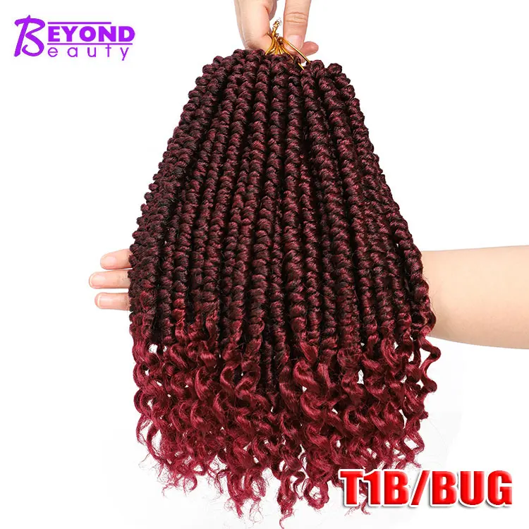 Кроше с Омбре сплетенные волосы для наращивания Сенегальские накрученные волосы крючком волосы для женщин твист 12 дюймов синтетические плетеные волосы - Цвет: T1B/бордовый