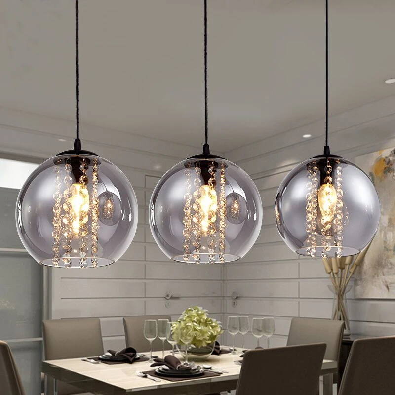 Crystal Hanging Lamp Ball Kitchen Ceiling Light Pendant Lamp 1-flg Oriental 