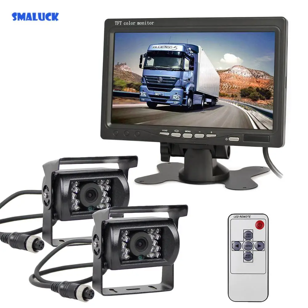 SMALUCK DC 12В 24В 7 дюймовый TFT ЖК монитор 2 x 4pin система ночного видения для автобуса