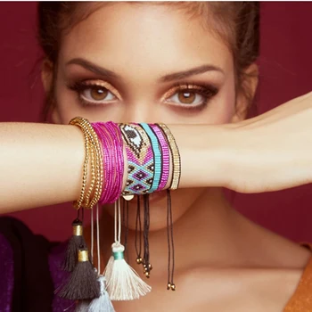 

Rttooas Turkish Evil Eye Bracelets Set MIYUKI Beads Bracelet Women Pulsera Mujer 2020 Handmade Woven Female Jewelry