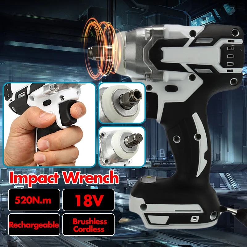 1280W Brushless High Torque Impact Wrench Brushless Electric Cordless Tools Kits 