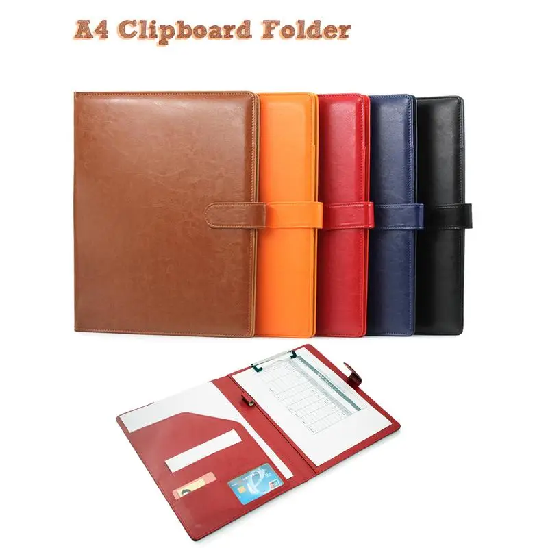 

Clipboard Portfolios Multi-function Leather Storage Sturdy multi function notebooks Student Supply Kids memo pad A4 Folder