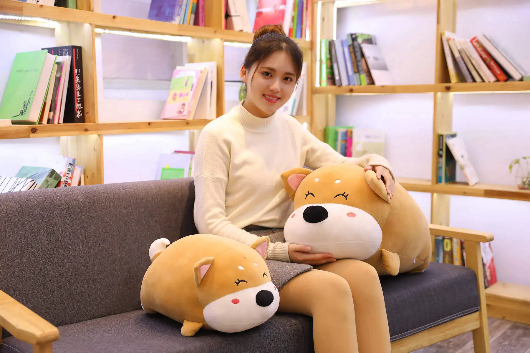50/70 см милый жира Косплей Shiba «Лисья Секретная служба»(Inu собака плюшевая игрушка-животное корги чай кукла, подарок на Рождество для девочек Kawaii подарки ко дню Валентина