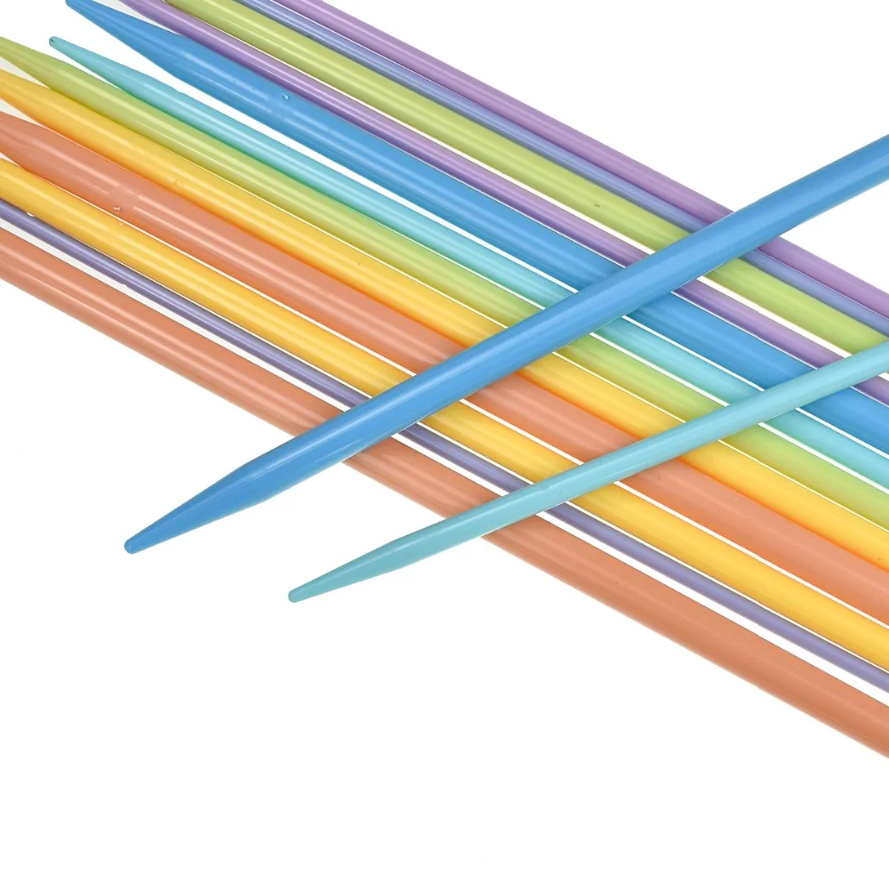 7 пар спицы пластиковые двойные остроконечные 4,0 мм-10,0 мм вплетать в пряжу вязальные крючки свитер шарф инструменты для шитья комплект