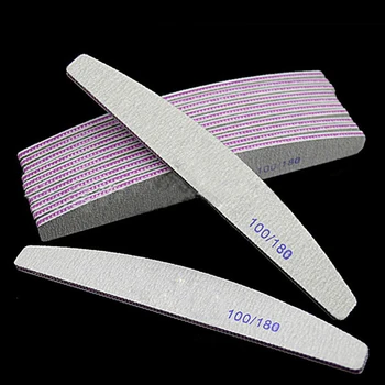 

Professional Nail File 100/180 Half Moon Sandpaper Nail Sanding Blocks Grinding Polishing Manicure Care Tools 5pcs/lot