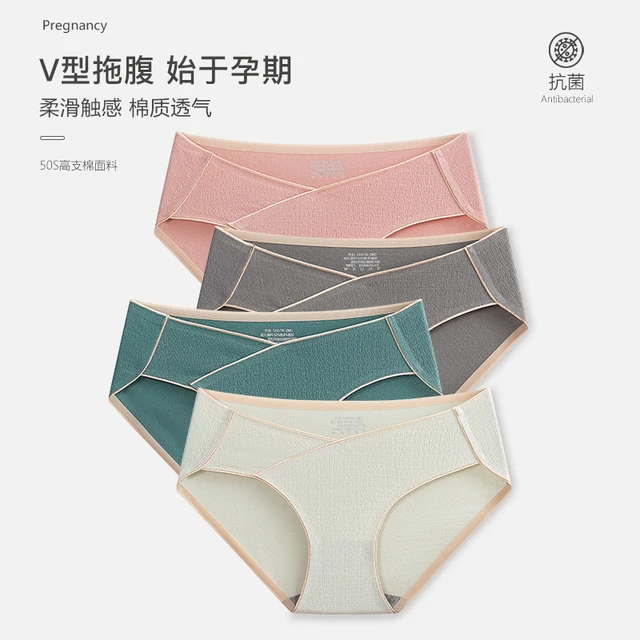 Thin Soft Cotton Maternity Panties Seamless Low Waist Across V Belly  Underwear Clothes for Pregnant Women Pregnancy Briefs - AliExpress