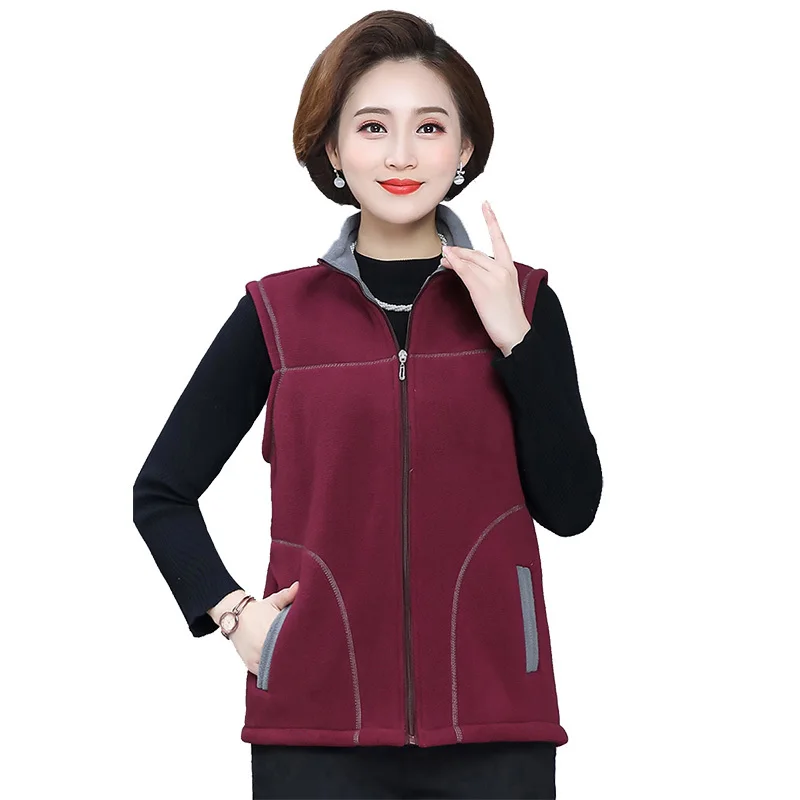Women's vest coat new fashion female Fleece vest jacket women autumn and winter warm waistcoat plus size outwear Plus size