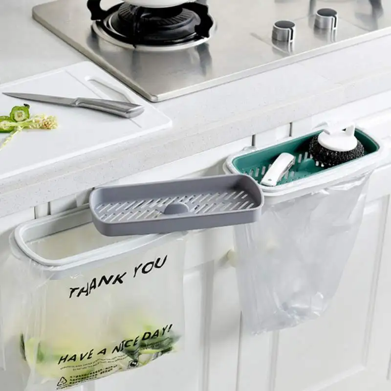 Kitchen Cabinet Cupboard Door Back Stand Shelf Trash Rack Garbage Bags Trash Holder Garbage bags holder For Kitchen