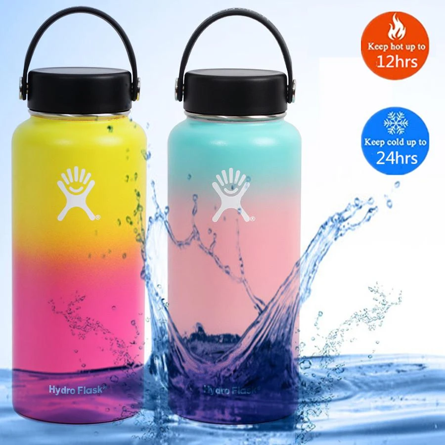 hot pink hydro flask with stickers