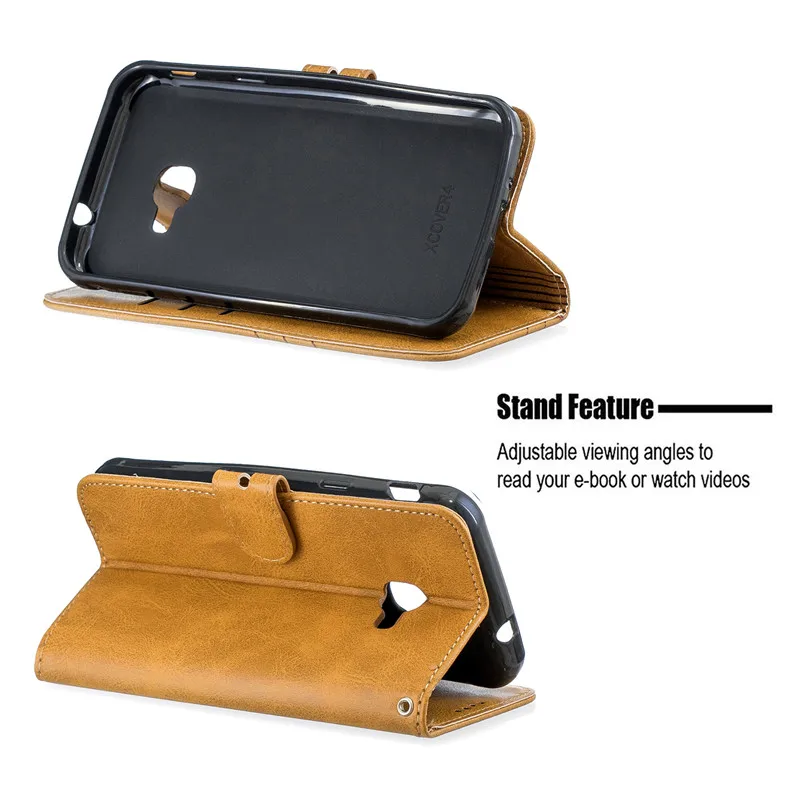 Чехол-книжка из искусственной кожи SUEF для samsung Galaxy Xcover 4S/G398F, чехлы для телефонов, мягкий чехол-бумажник из ТПУ с подставкой и отделением для карт