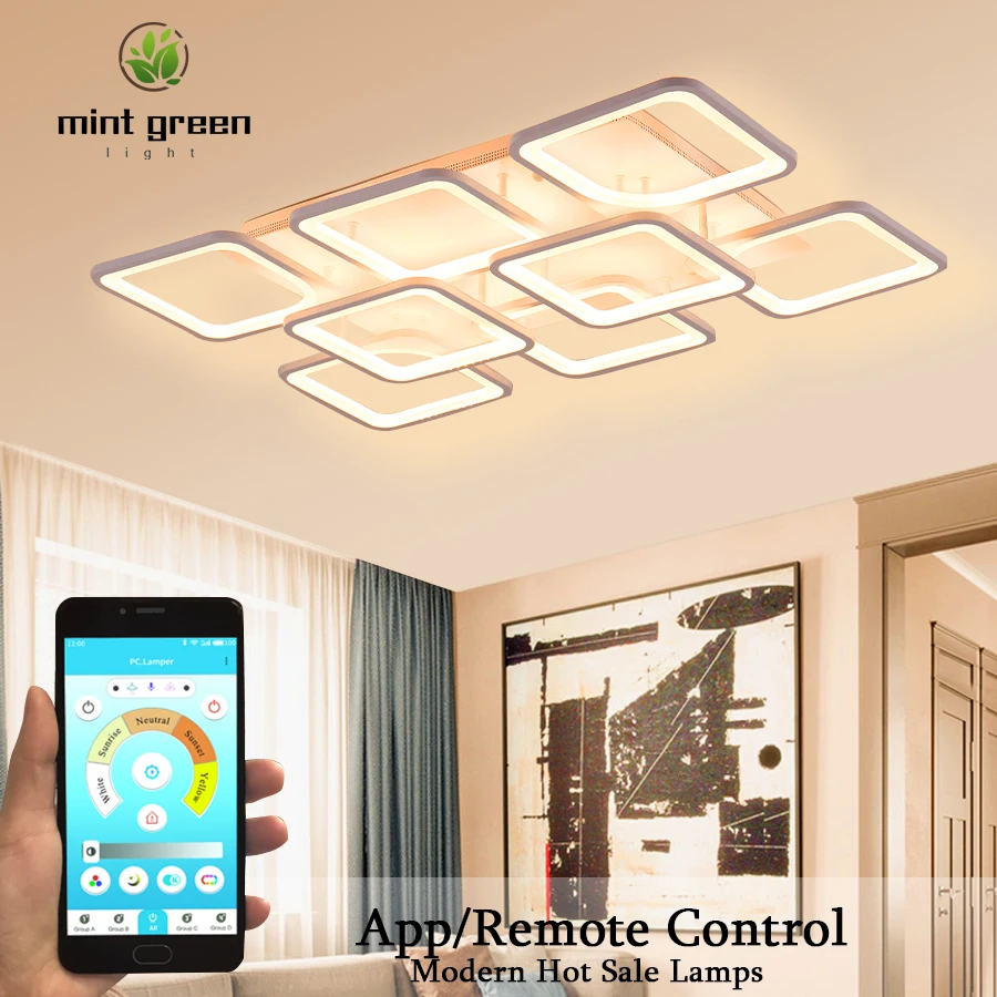 

modern LED ceiling lights dimmable lamp with APP remote control For Living Room Bedroom Home Decorative Fixture