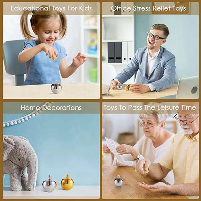 Tippe Top Metal Flip Over Top Stainless Steel Spinning Top Amazing Toy Gift 6