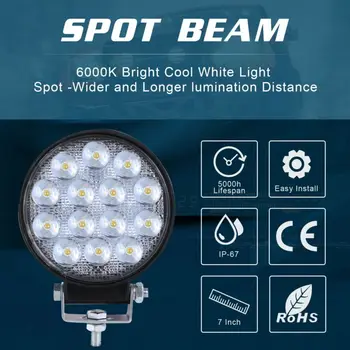 

Lamps LED Offroad Light 24W​ Trucks Tractor Boats Marine SUV Accessories