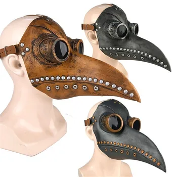 

Funny Medieval Steampunk Halloween Costume Cosplay Party Bird Doctor Plague Mask Long Beak Halloween Event Cosplay Props