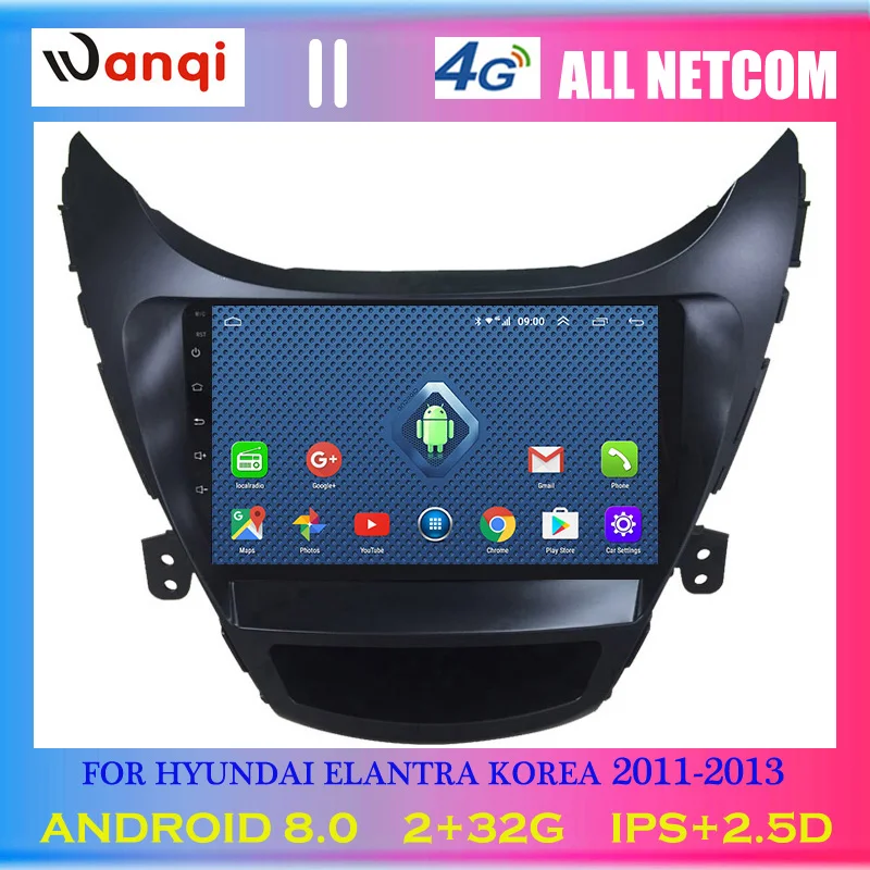 4G Lte All Netcom 9 inch Android 8.0 car dvd gps navigation For Hyundai Elantra/Avante 2011-2014 multimedia system | Автомобили и