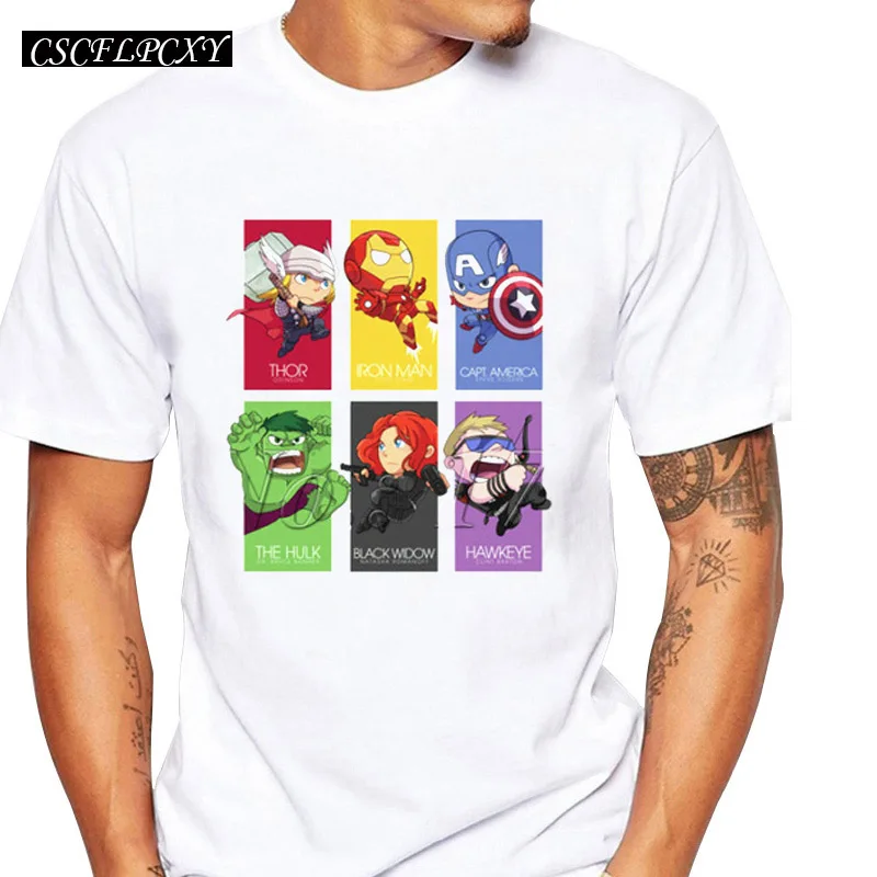 

The Avengers cartoon printed Men t-shirt short sleeve casual male tops The Avengers Assemble hipster funny cool tee
