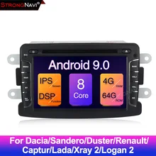 4+ 64 г Android9.0 8 ядерный автомобильный проигрыватель с радио и GPS для Renault LOGAN II Duster DACIA DOKKER Dacia ips экран DSP головное устройство wifi BT