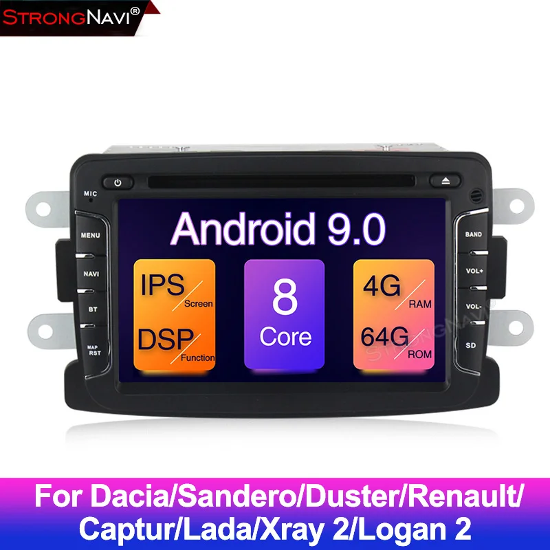 2din Android 9 0 автомобильный dvd-плеер для Renault Duster Dacia Sandero Capture Lada Xray 2 Logan 4G + 64G WIFI GPS
