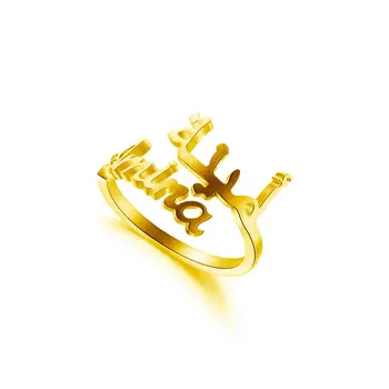 

Zciti custom couple double name ring couple custom two name gold ring men and women best friend wedding band personality jewelry