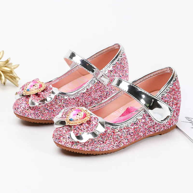 Детская обувь; подарок для девочек; блестящая обувь принцессы; модная качественная кожаная обувь с мягкой подошвой и рисунком; обувь для выступлений - Цвет: M2-pink