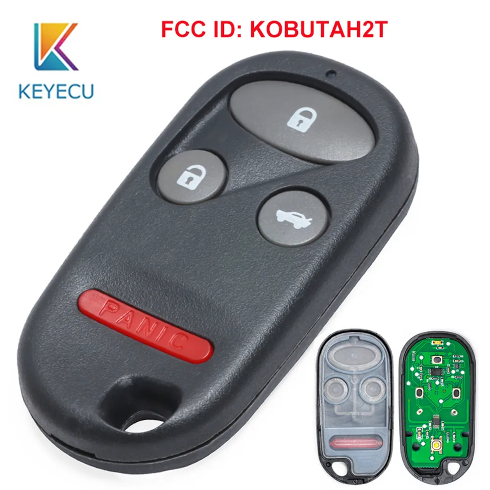 KEYECU 3 1/4 Кнопка Автозапуск пульт дистанционного управления, автомобильные аксессуары, брелок для Хонда цивик аккорд CR V Insight Odyssey Pilot Prelude FCC, аддитивного цветового пространства: KOBUTAH2T