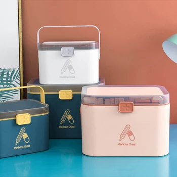 

Household Medical Box Multi-Layer Medicine Storage Boxes Adult Child Drugs Storage Chest Portable Family Medicament Store Bins