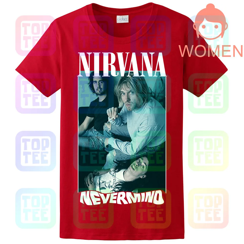 Винтаж Редкие 90 s NIRVANA NEVERMIND TOUR футболка Размеры S-2XL Репринт - Цвет: WOMEN-RED