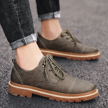 

Men Casual Shoes outdoor Genuine Leather Comfortable Flats Shoes Non-slip lace up Breathable Fashion Sneakers men shoes