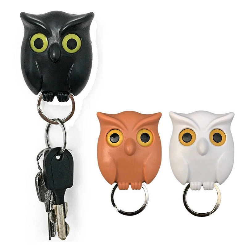 

2020 Night Owl Magnetic Wall Key Holder Magnets Keep Keychains Hook Hanging Key It Will Open Eyes Home Decoration Accessories