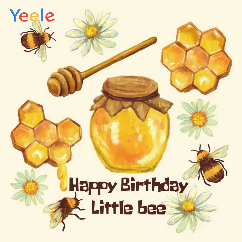 

Yeele Newborn Baby Birthday Backdrop Honey Bee Baby Shower Photography Background Custom For Photo Studio Photocall Photophone