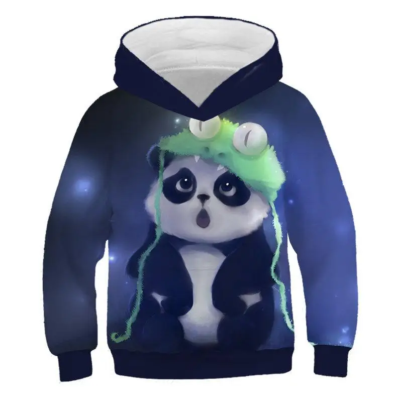 

Panda and kitty Funny 3D Print Hooded Sweater Cartoon Cat Funny Pattern Men and Women Sweatshirt Kids Clothing Hooded Sweatshirt