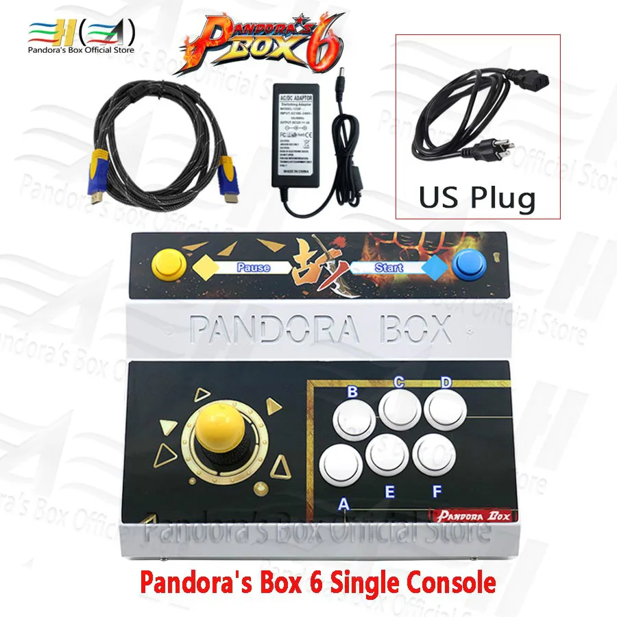 Pandora Box 6 мини-аркадный пластиковый бартоп 2 игрока борьбы 1300 в 1 аркадные игры могут добавить fba mame ps1 Игры 3d tekken pacman - Цвет: PB6 single US plug