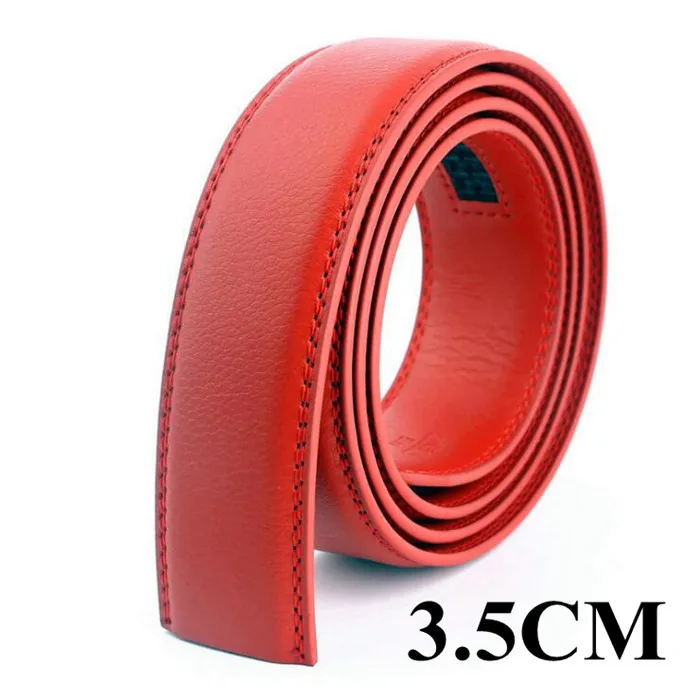 12 цветов мужские ремни бренд без пряжки 3,1 см/3,5 см из натуральной кожи автоматические ремни для тела ремень без пряжки хорошего качества мужские ремни - Цвет: 3.5cm Red
