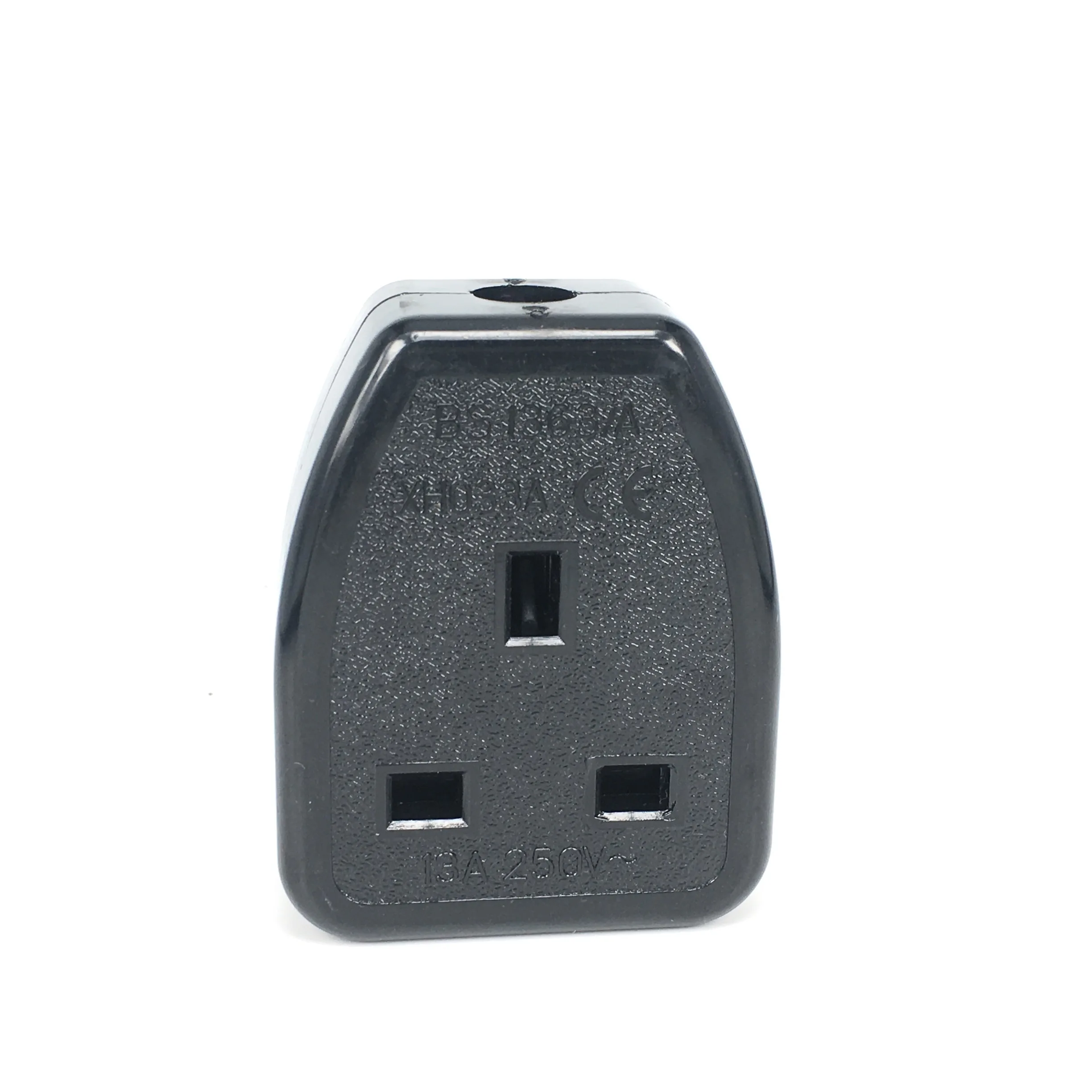 13A 250V UK British Standard Female Socket Power Adaptor Detachable Power Cord Cable Connector Socket White/Black