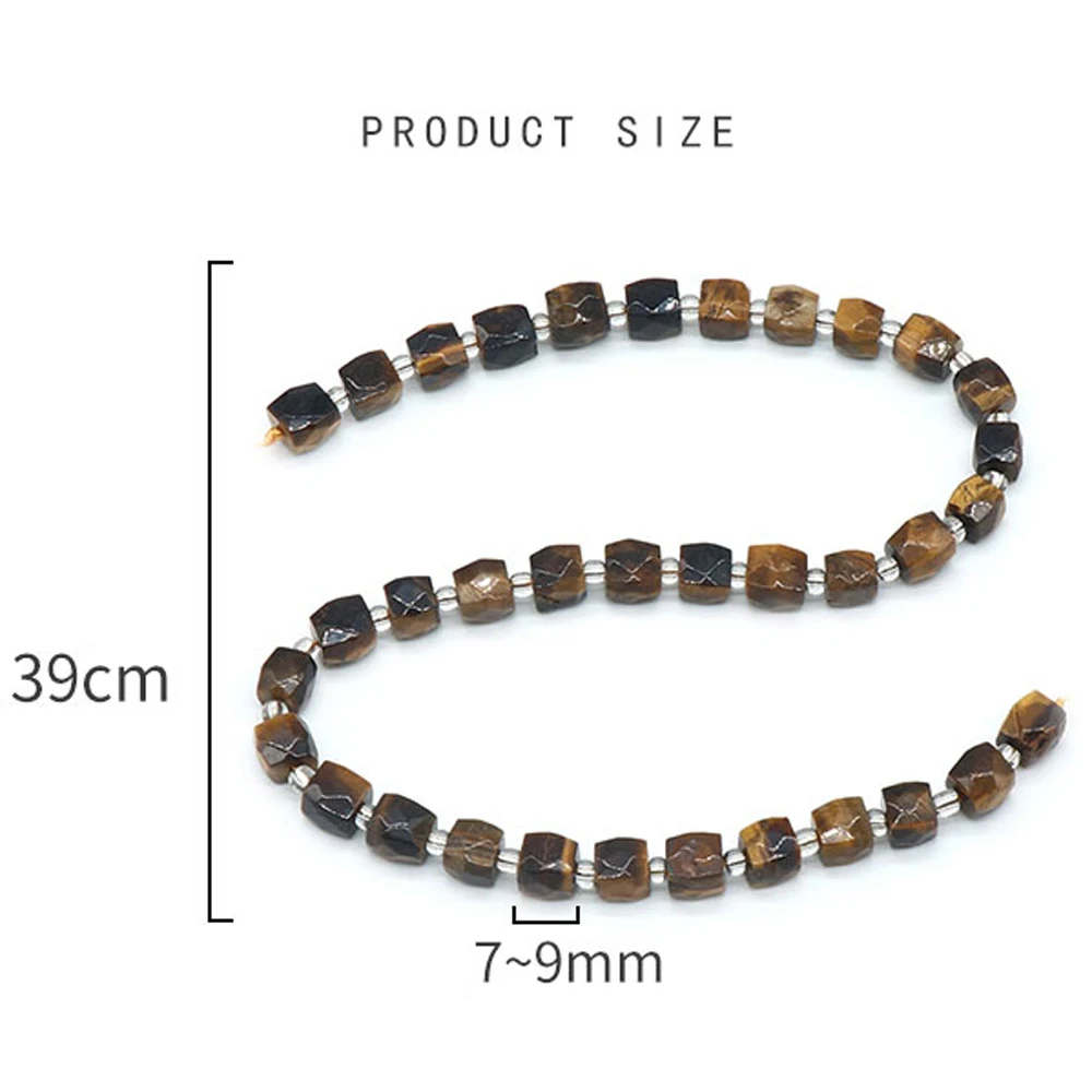Natural Stone Bead Irregular Faceted Square Quartz Spacer Loose Beads For Jewelry Making DIY Charm Necklace Bracelet Accessories