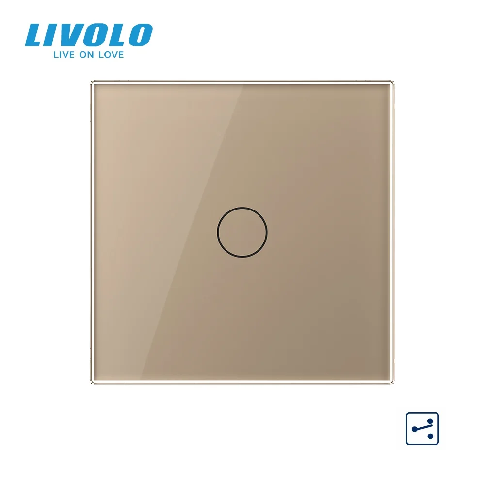 Interruptor de parede Livolo-touch, padrão eu, 1 gangue, 2 vias, vl-c701s