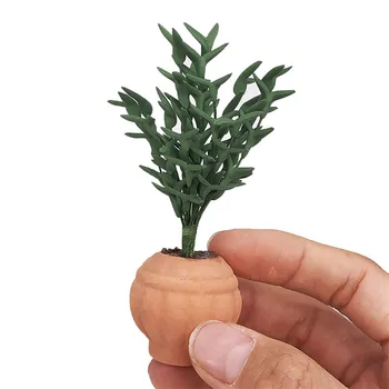 

Mini Tree Potted Hot 1:12 Dollhouse Miniature Green For Green Plant In Pot Furniture Artificial Flower Home Decor Potted Plants