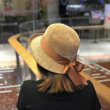 Женская осенне-зимняя Панама, Элегантная кепка с бантиком, Кепка с широкими полями, Кепка для рыбалки, женская кепка с козырьком от солнца, Повседневная Кепка