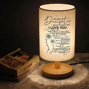 

"Mom To My Daughter Never Forget That Square Bedside Lights For Children Booklamps. He Will Continue Beautiful Gift "