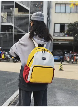

New 2020 Large contrast backpack Fashion backpack women backpack schoolbag simple backpack men
