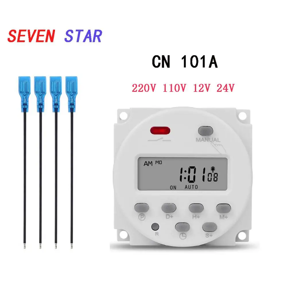 

CN101A LCD with 4 wires time switch 12V24V 110V 220V Time Relay Street lamp billboard power supply timer without waterproof box